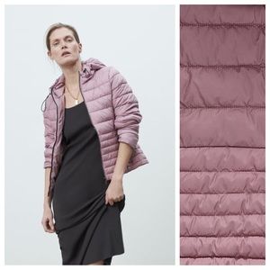 Zara Pink Water Repellent Quilted Puffer Jacket. Size M.